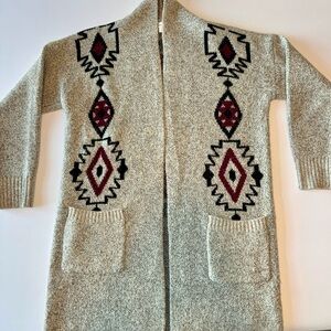 Debut Knit Cardigan with Black and Red Accents